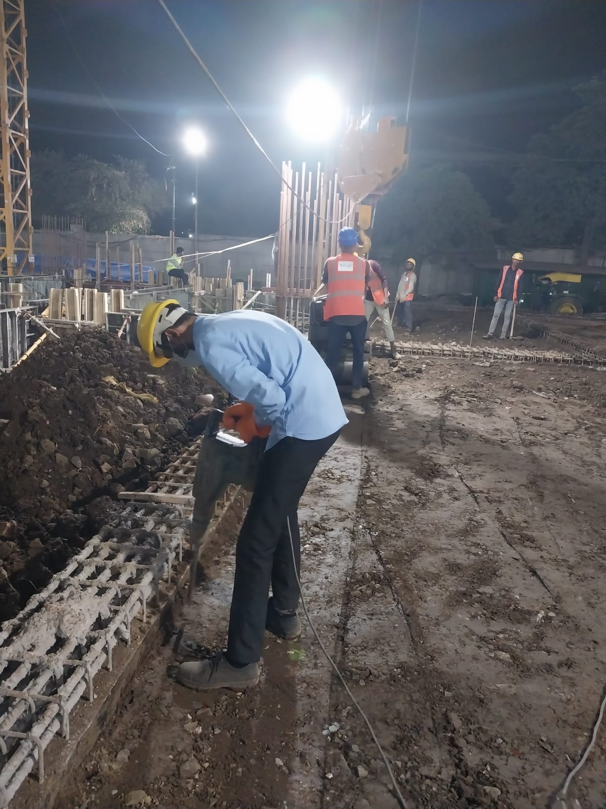 Night Drilling for Foundation Treatment